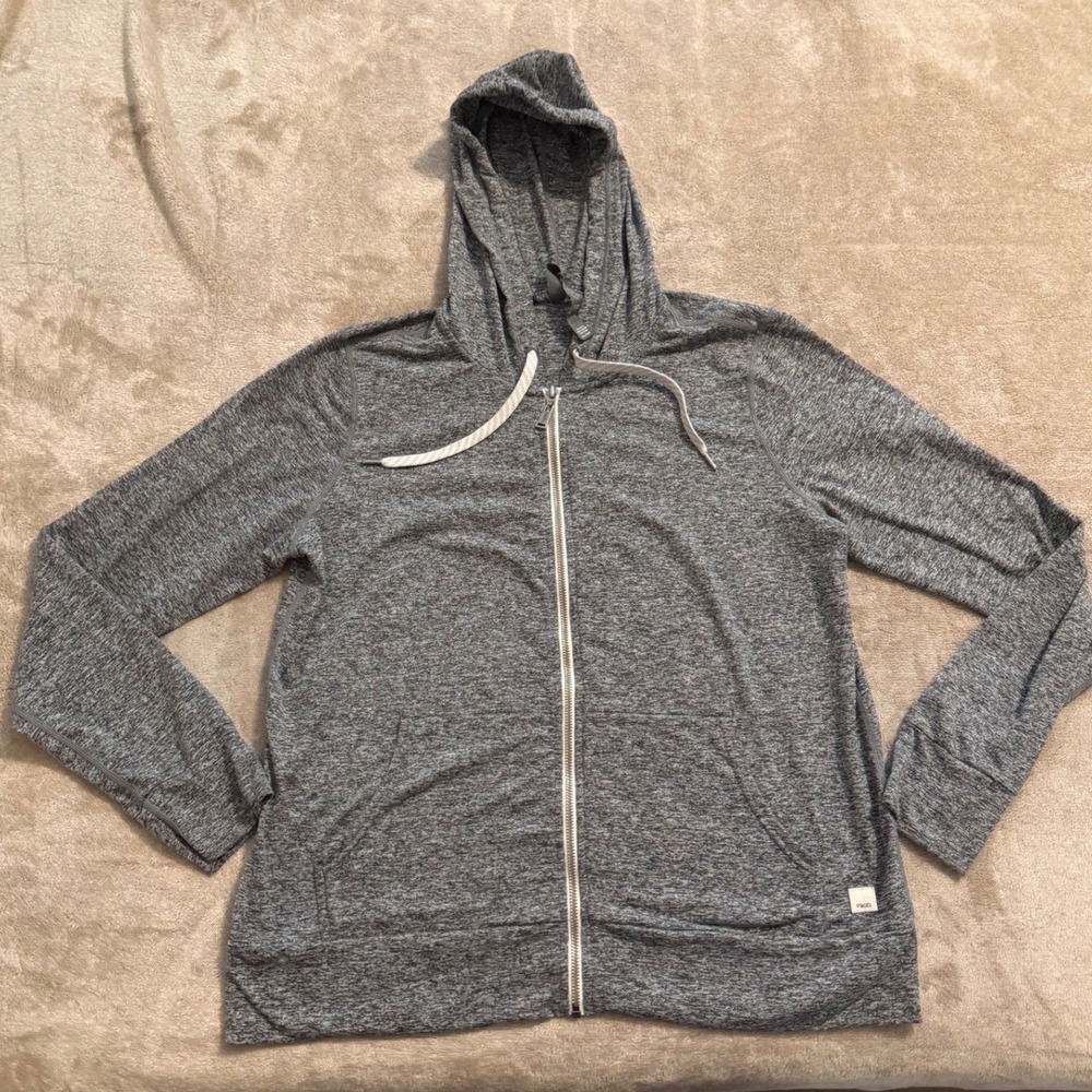 Vuori Halo Performance Full Zip Hoodie Grey Heather DreamKnit Womens Large VW268